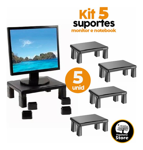 Kit 5 Suporte Monitor Notebook Laptop 4 Níveis Desmontável