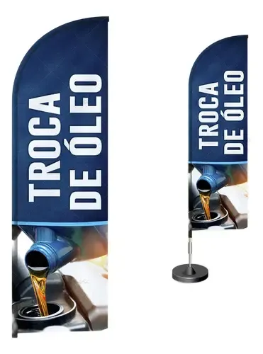 Wind Banner Dupla Face 3mt Completo Troca De Óleo | Parcelamento