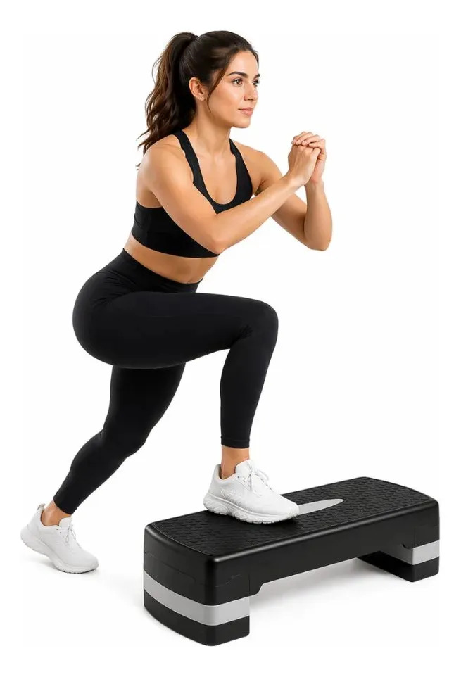 Step Aeróbico Ajustable Yoga Gym Alta Calidad Antideslizante Color Gris