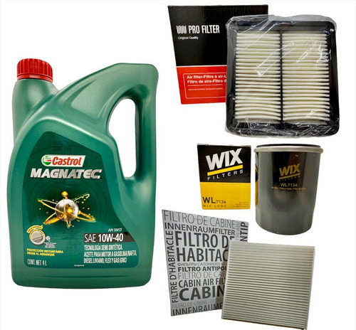 Kit Aceite Castrol Magnatec  10w40 + Filtros Honda Fit City