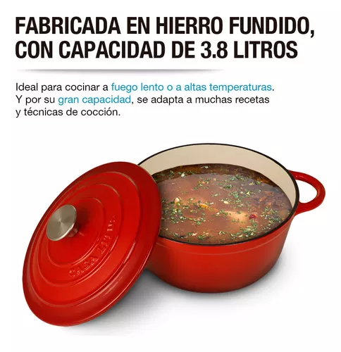 Olla de Hierro Fundido tipo Horno Holandés 6 Litros