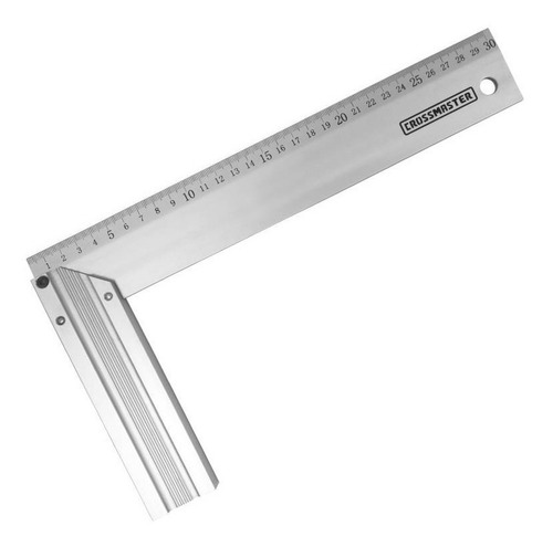 Imagen 2 de 3 de Escuadra Carpintero Regla Metal Aluminio 300mm Crossmaster