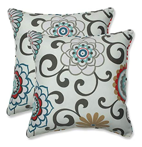 Pillow Perfect Outdoor Pom Pom Play Peachtini Throw Pillow 1