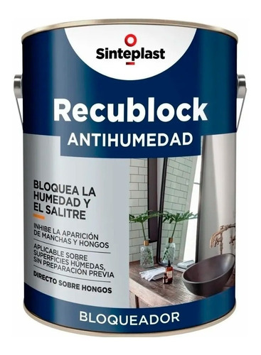 Recublock Pintura Antihumedad Blanco Sinteplast 1 Lt Univers