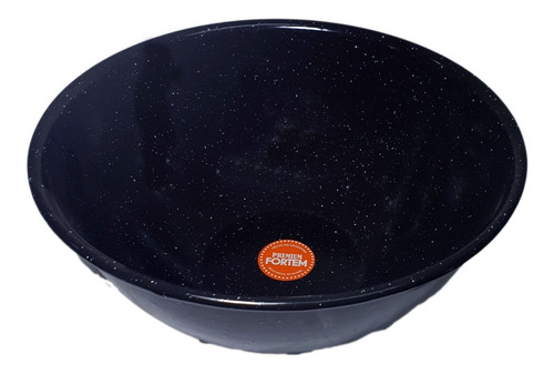 Bowl Ensaladera Recipiente Enlozado Salpicado Negro X 24 Cm