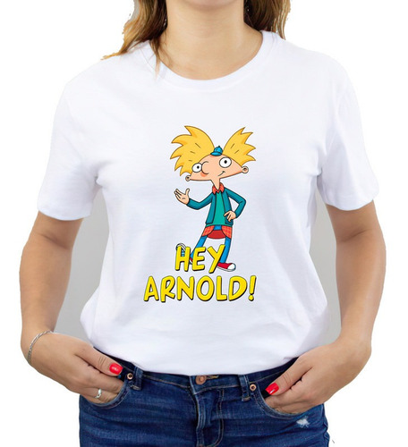 Polera Estampada Dama 100%algodón Diseño Hey Arnold 478