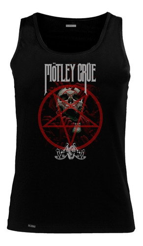 Camiseta Esqueleto Motley Crue Pentagrama Invertido Rock Sbo