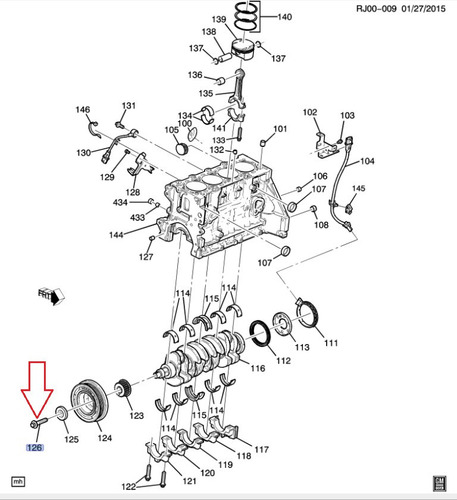 Perno Polea Cigüeñal Chevrolet Trax 1.8 2013 A 2020 Gm Parts