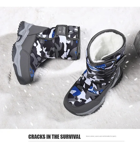 Botas De Nieve Impermeables Con Forro Polar Para Niños