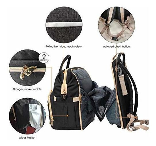 Imagen 2 de 6 de Impermeable 3 En 1 Mochila Plegable Para Cama De Bebé,bolsa