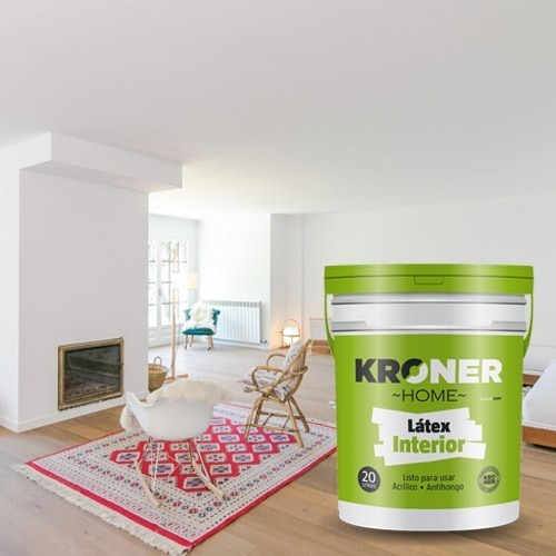Imagen 2 de 10 de Pintura Látex Interior Mate 20 Lts Kroner Antihongo Oferta