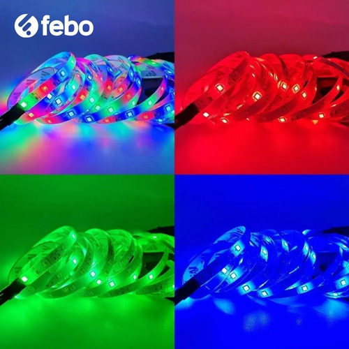 Imagen 2 de 8 de Cinta Tira Luces Led Rgb 5m 3528 C/ Transformador + Control
