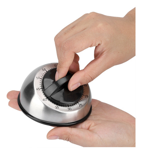 Cronómetro De Cocina De 60 Minutos De Acero Inoxidable Para