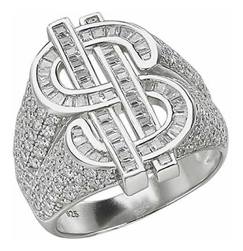 Plata De Ley 925 Maciza - Anillo Money $ - Anillo Con Signo 