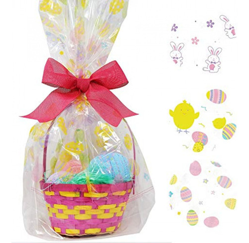 Paquete De 6 Bolsas De Celofán Jumbo Happy Easter De 22 X 2