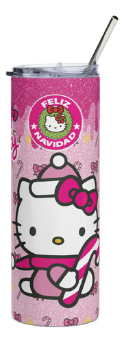 Termo + Mouse Pad De Regalo Hello Kitty Feliz Navidad Md3
