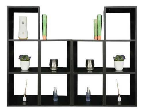 Cubos Estantería Librero Organizador Multiusos 2 Niveles Color Negro Mate