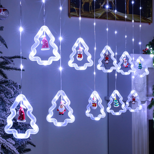 Cortina De Luces Led Decorativas Colgantes 3d De Navidad Luces Blanco