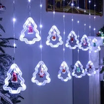 Comprar Cortina De Luces Led Decorativas Colgantes 3d De Navidad Luces Blanco