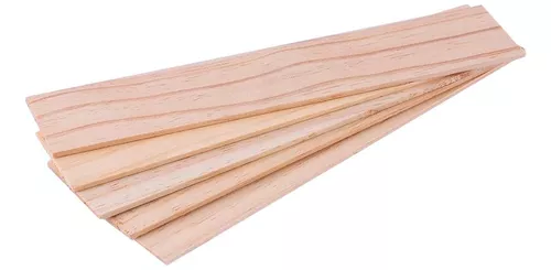 Listones rectangulares madera balsa 3x7mm 1 metro, 5 unidades. - Rocafort