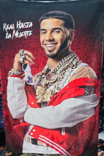 Frazada Cobija Artista Anuel Aa Individual Ultra Suave