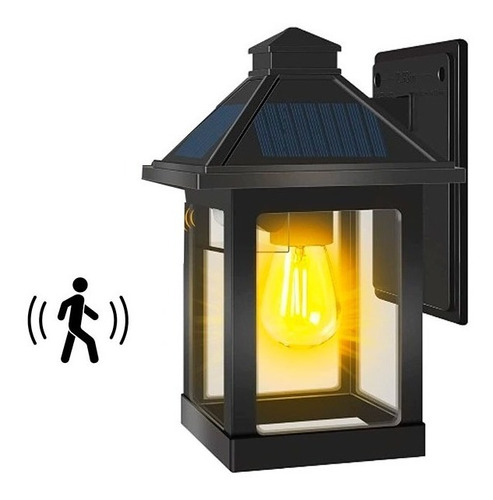 Farol Colonial Led 24 X 17cm Lampara Luz Solar+ Bombita Mli