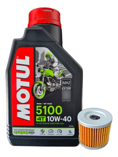 Aceite Motul 10w40 Semi Sintético + Filtro Euromot Gxt 200