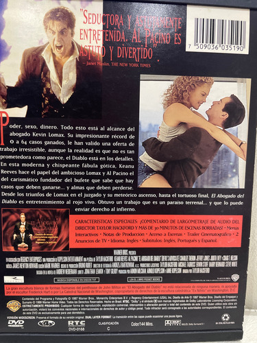 Dvd El Abogado Del Diablo- Al Pacino- Keanu Reeves. Imp Eeuu (Usado)