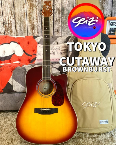 Imagem 2 de 2 de Violão Seizi Tokyo Cutaway Brownburst Com Bag