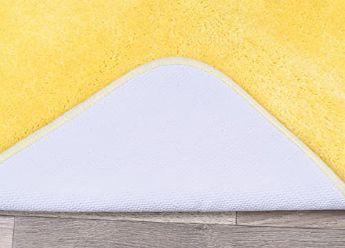 Juego De 3 Alfombras De Baño Lavables Color Amarillo