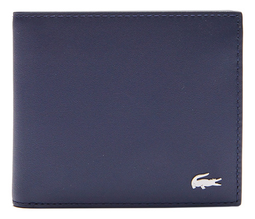 Cartera Lacoste Fitzgerald En Piel Con Logo Para Hombre Color Azul marino Diseño de la tela Liso