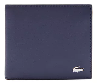 Cartera Lacoste Fitzgerald En Piel Con Logo Para Hombre Color Azul Marino Diseño De La Tela Liso