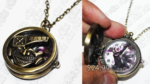 Imagen 1 de 5 de Reloj De Collar Anime Tokyo Ghoul Kaneki (tienda Friki)