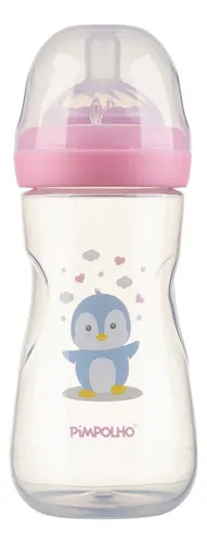 Mamadeira Rosa Pinguim Antivazamento