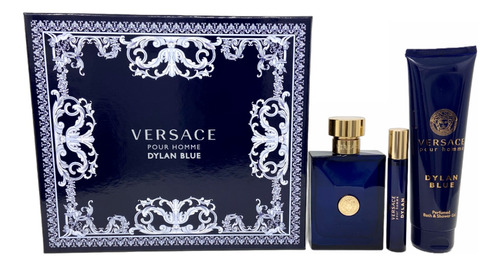 Versace Dylan Blue Set De 3 Pz Con Miniatura Para Hombre