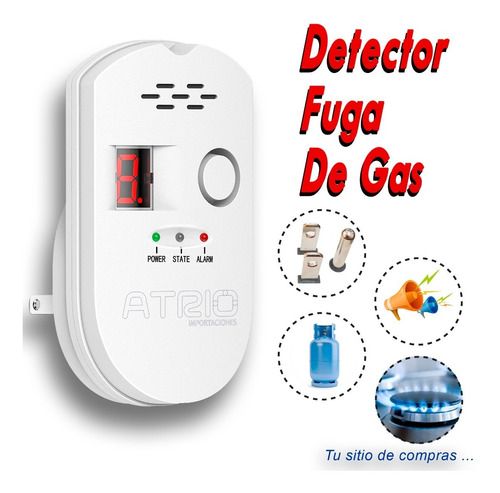 Imagen 1 de 2 de Detector De Fugas De Gas Glp Propano Alarma 110v Digital