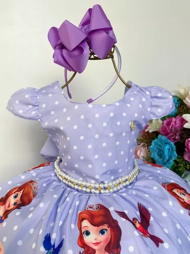 vestido infantil princesa sofia lilas 2