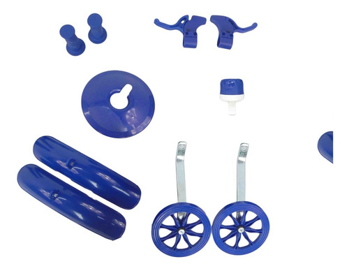 Kit Acessórios Montagem Bike  Infantil  Aro 16 Azul.