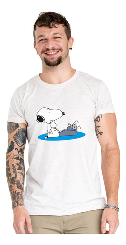 Polera Snoopy Escritor Comunicador Algodon Organico Wiwi