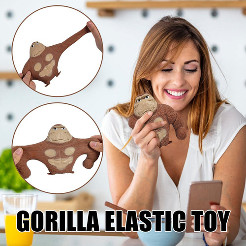 Juguete Elástico Gorila | Goma Relleno Arena Con Pegamento