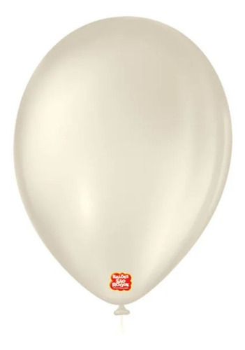 Balão De Festa Látex Liso - Areia - 50 Unidades 8 23cm