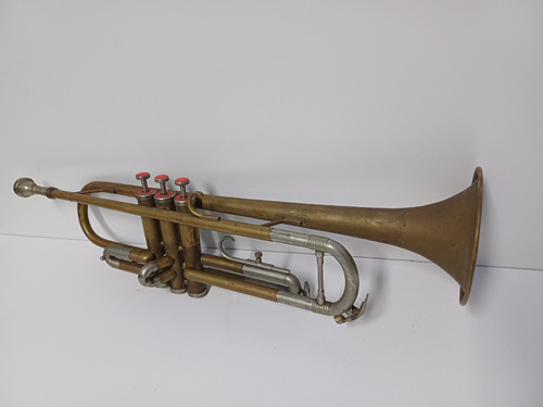 7k Antigua Trompeta De Bronce King Vintage