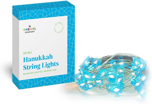 The Dreidel Led Lights, Menorah Style, Indoor, 10'