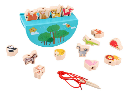 Bloques Apilables De Animales De Madera, Juego De