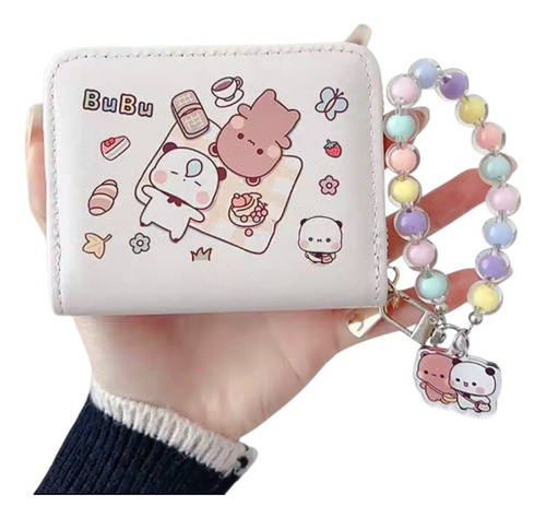 Cartera Bubu Y Dudu Ositos Kawaii, Billetera, Monedero Beige Liso