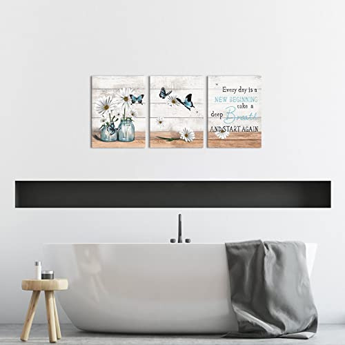 Conjunto De 3 Cuadros De Pared De Lienzo Rústico Marga...