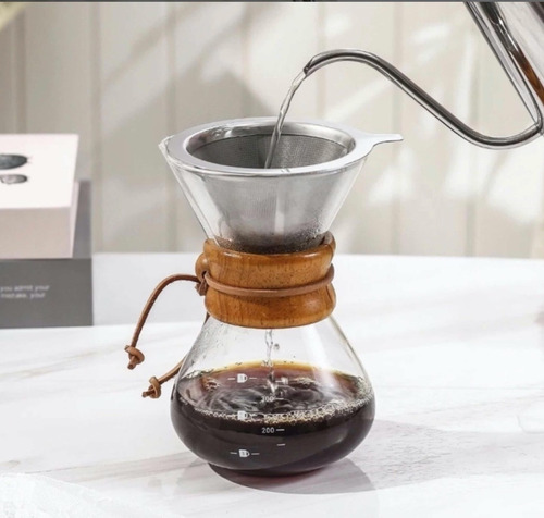Imagen 8 de 10 de Filtro Cafe Acero Inoxidable Doble Capa Para Cafetera Goteo