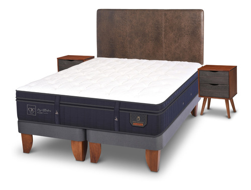 Cama Europea Super Premium 2 Plazas Bd Baker S/t Cic Azul