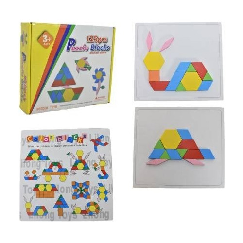 Juego De Madera Tipo Tangram 125 Pcs Consultar