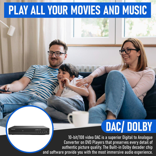 Leitor De Dvd Philips 1080p, Porta Hdmi, Todas As Regiões, C